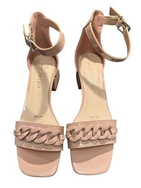 Sandals Chain-Link Ankle-Strap Block Heels. New never worn.